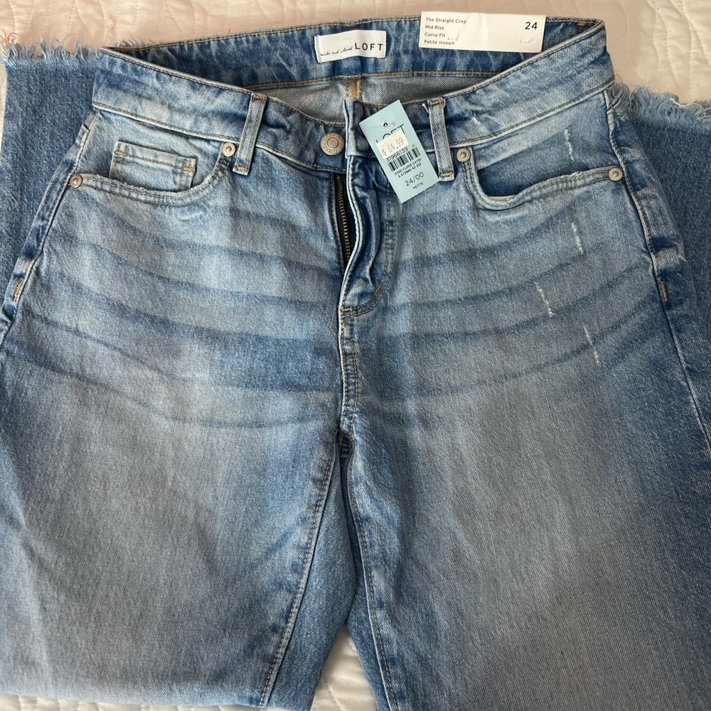 LOFT Blue Relaxed Jeans with Faded Denim